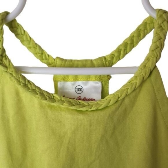 Hanna Andersson Green Tank Top Racerback Peplum size 100 4 Years NWT - Picture 5 of 6